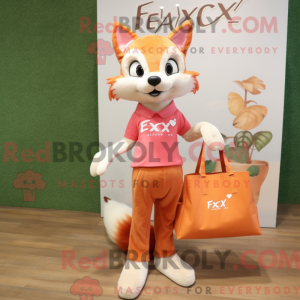 Peach Fox-maskotdraktfigur...