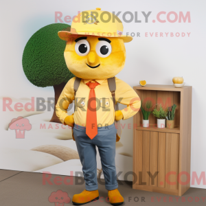 Gul Abrikos maskot kostume...
