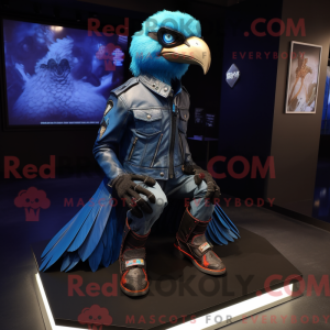 Blue Crow mascot costume...