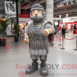 Gray Roman Soldier mascot...