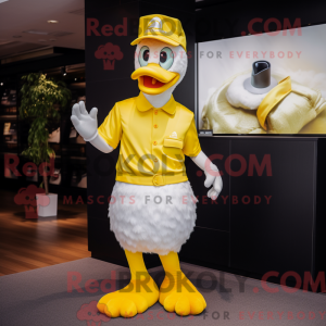Yellow Swan mascot costume...