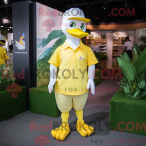 Yellow Swan mascot costume...