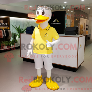 Yellow Swan mascot costume...