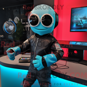 Cyan Computer Maskottchen...