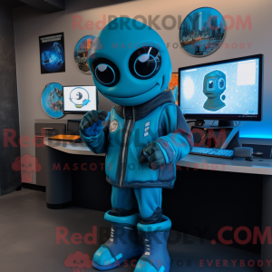 Cyan Computer Maskottchen...