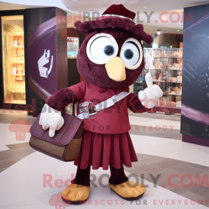 Maroon Aglet mascot costume...