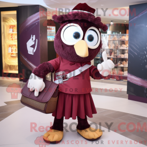 Maroon Aglet maskot kostume...