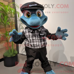 Black Geckos mascot costume...