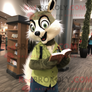 Olive Skunk mascot costume...