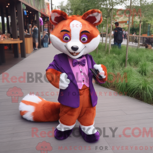 Purple Red Panda mascot...