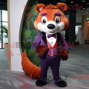 Purple Red Panda mascot...