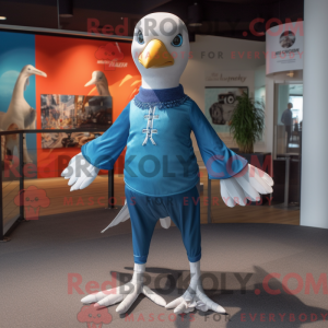 Blue Seagull maskot kostume...