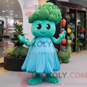 Cyan Broccoli maskot...