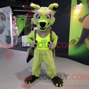 Lime Green Hyena mascot...