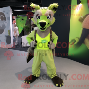 Lime Green Hyena mascotte...