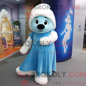 Sky Blue Hermelin maskot...
