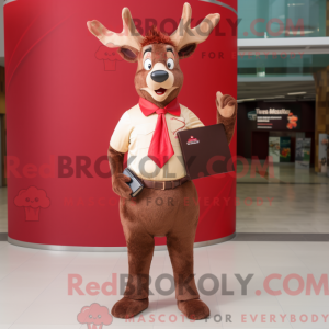 Red Deer mascot costume...