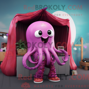 Magenta Octopus mascot...