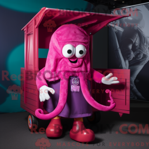 Magenta Octopus mascot...
