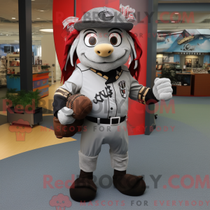 Grå Pirat maskot kostume...