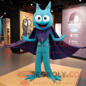 Teal Vampire mascot costume...