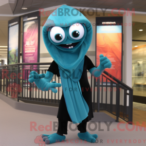 Teal Vampire mascot costume...