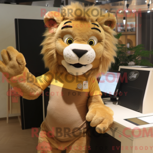 Brun Tamer Lion maskot...