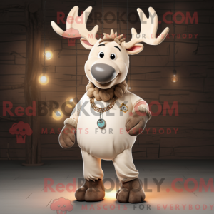 Cream Elk mascot costume...