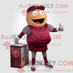 Maroon Hamburger mascotte...