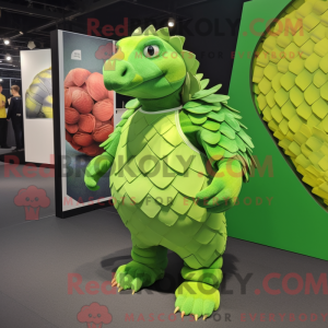 Lime Green Pangolin mascot...