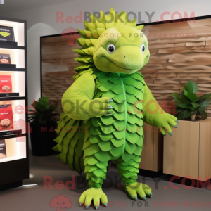 Lime Green Pangolin mascot...