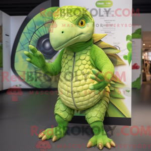 Lime Green Pangolin mascot...