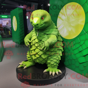 Lime Green Pangolin mascot...