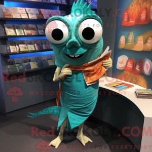 Teal Fish Tacos Maskottchen...