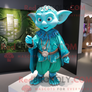 Turquoise Elf mascot...