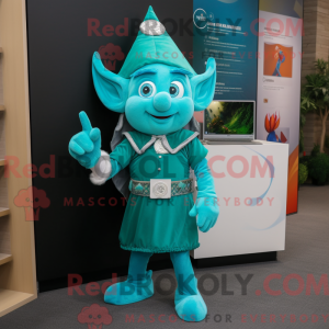 Turkis Elf maskot kostume...