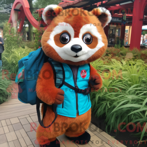 Cyan Red Panda mascot...