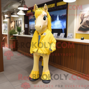 Yellow Mare mascot costume...