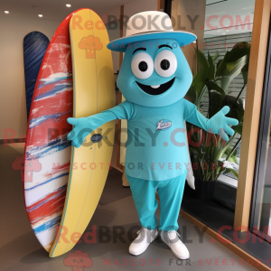 Turquoise Surfboard mascot...