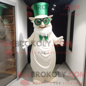 Cream Leprechaun Hat maskot...