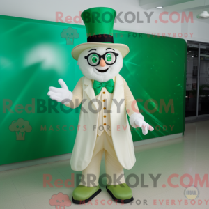 Cream Leprechaun Hat mascot...