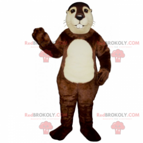 Mascote hamster com barriga branca - Redbrokoly.com