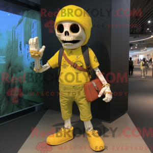 Yellow Skull mascot costume...