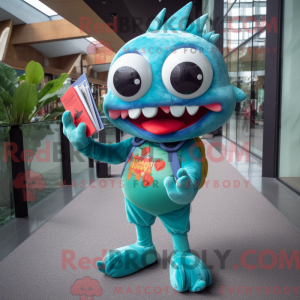 Turquoise Piranha mascot...