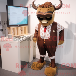 Brown Bull maskot kostume...