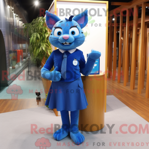 Blue Cat mascot costume...