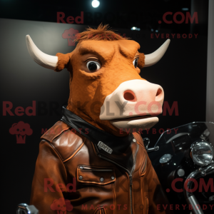 Rust Jersey Cow mascot...