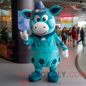 Postava maskota Teal Cow...