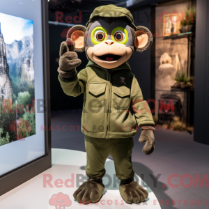 Olive Monkey maskot kostume...