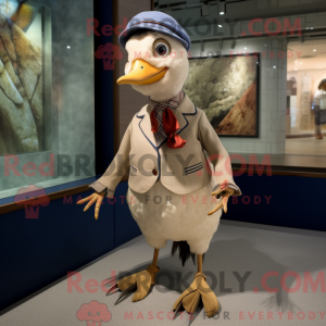 Beige Fasan maskot kostume...